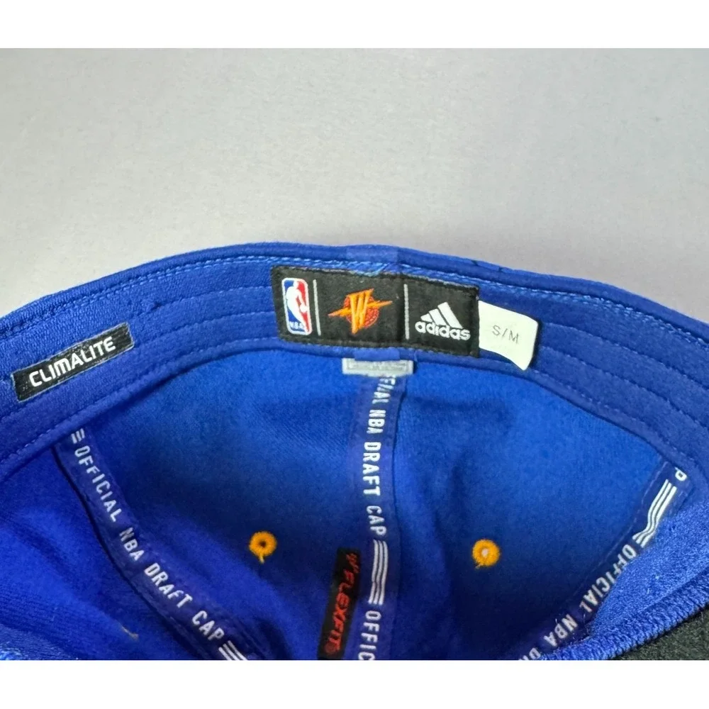 Adidas Golden State Warriors NBA Draft Cap Hat Blue S/M Flexfit Climalite Logo